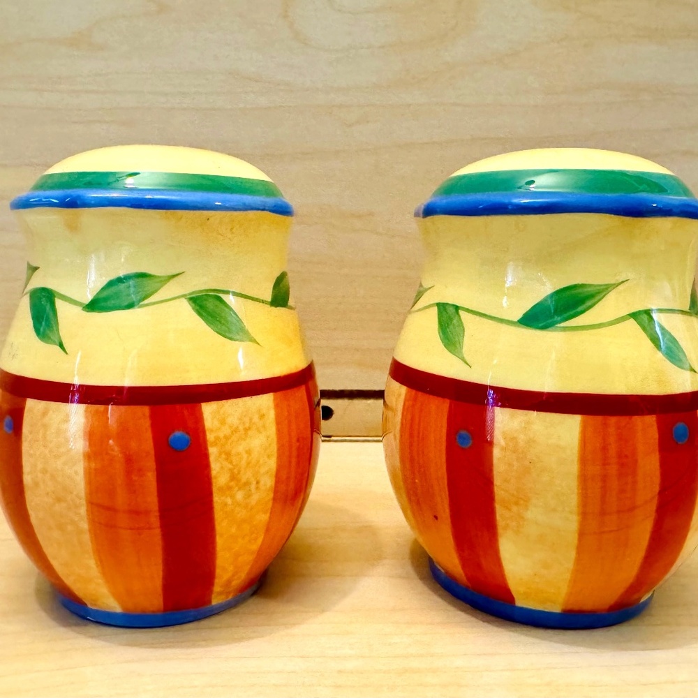 Pfaltzgraff Napoli Salt Pepper Shakers - Hand Painted Discontinued